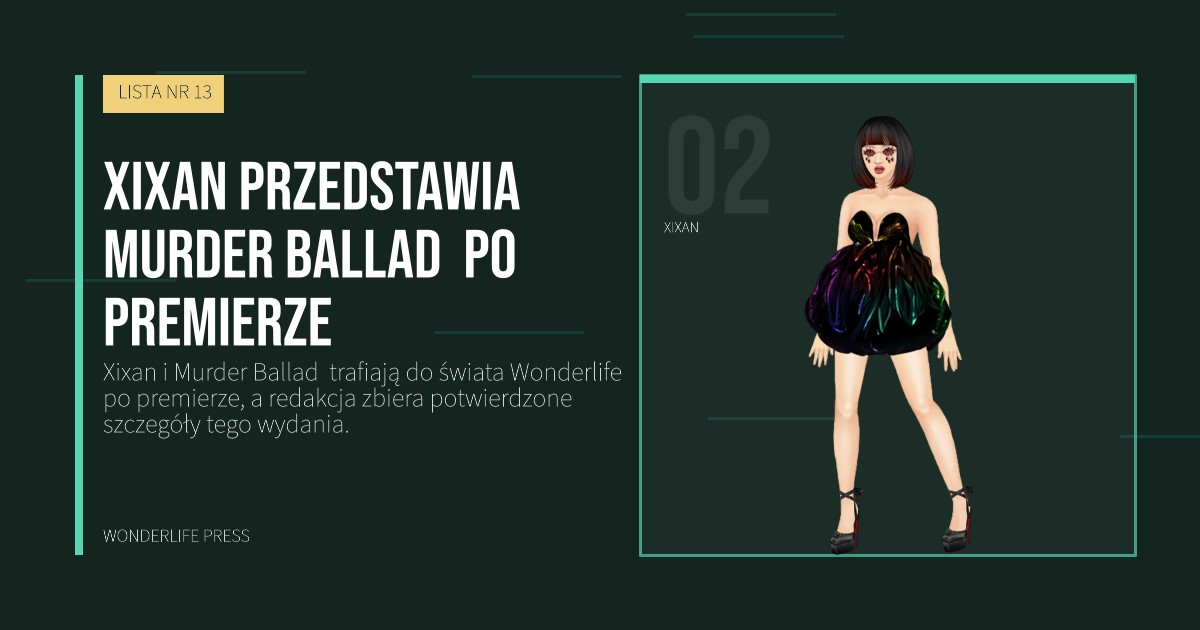Wonderlife Press: Xixan przedstawia Murder Ballad  po premierze. portret artystów. LISTA NR 13.