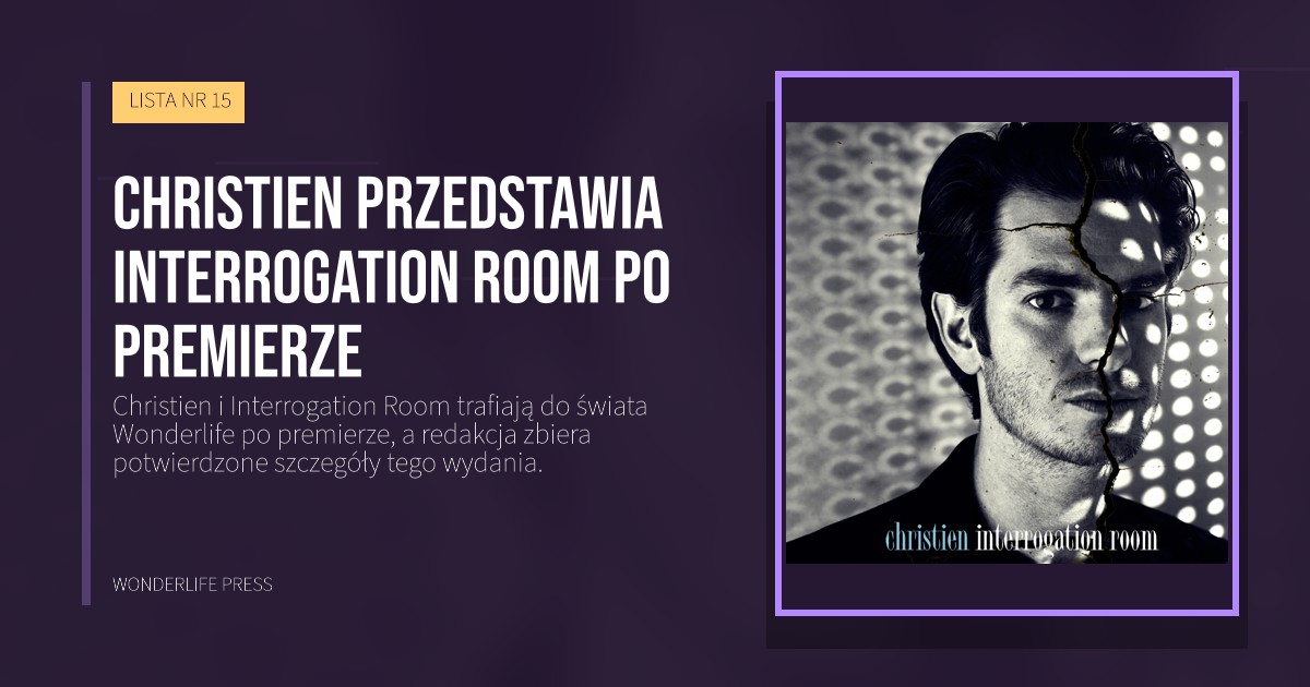 Wonderlife Press: Christien przedstawia Interrogation Room po premierze. okładka wydawnictwa. LISTA NR 15.