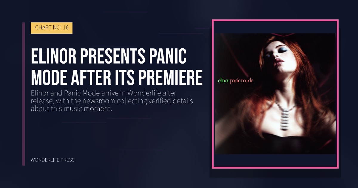 Wonderlife Press: Elinor presents Panic Mode after its premiere. release artwork. CHART NO. 16.