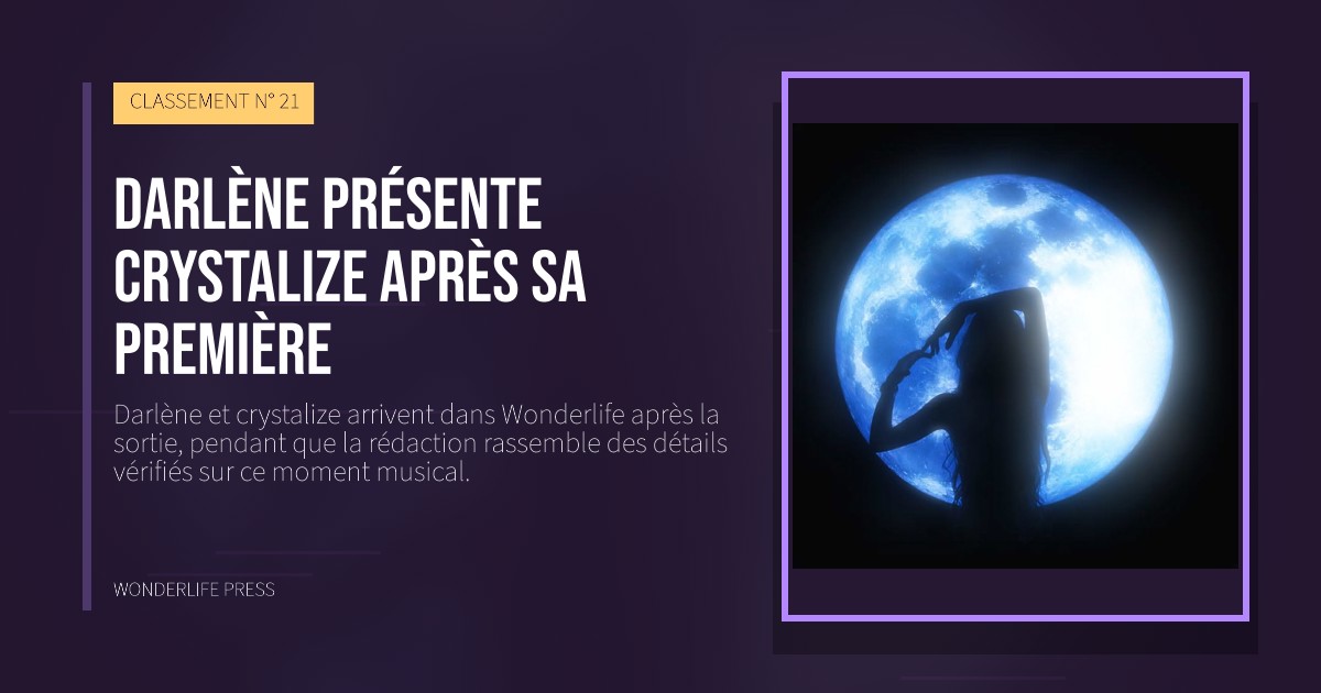 Wonderlife Press: Darlène présente crystalize après sa première. pochette de la sortie. CLASSEMENT N° 21.