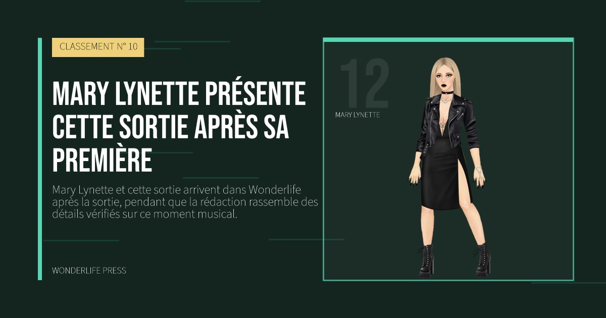 Wonderlife Press: Mary Lynette présente cette sortie après sa première. portrait des artistes. CLASSEMENT N° 10.