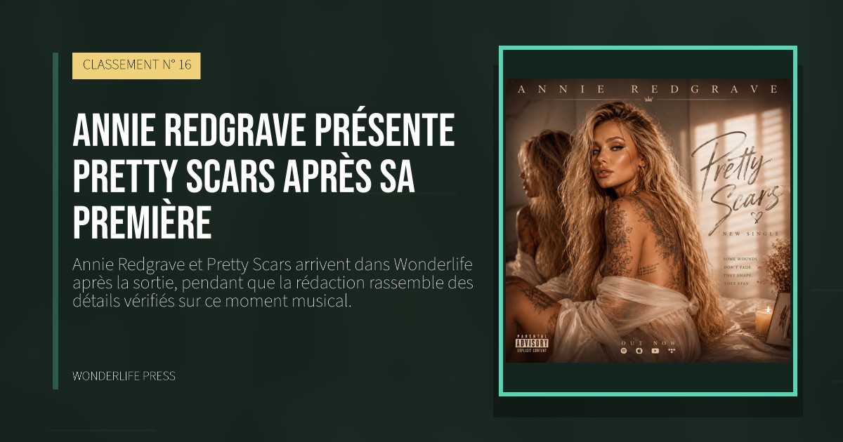 Wonderlife Press: Annie Redgrave présente Pretty Scars après sa première. pochette de la sortie. CLASSEMENT N° 16.