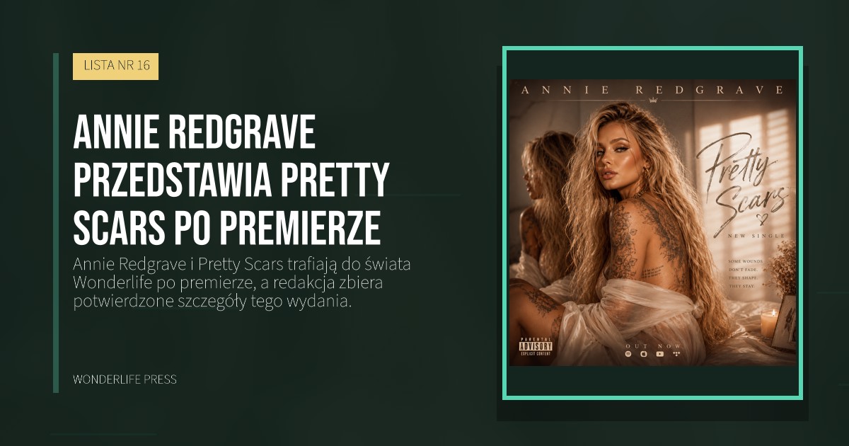 Wonderlife Press: Annie Redgrave przedstawia Pretty Scars po premierze. okładka wydawnictwa. LISTA NR 16.