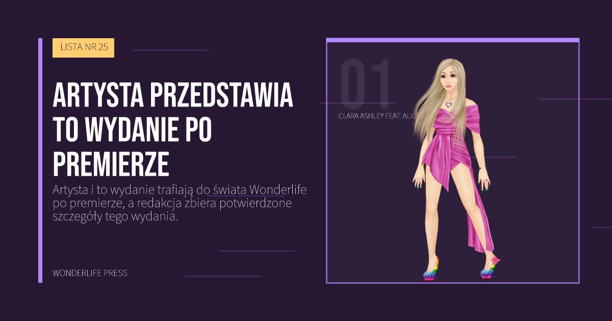 Wonderlife Press: Artysta przedstawia to wydanie po premierze. portret artystów. LISTA NR 25.