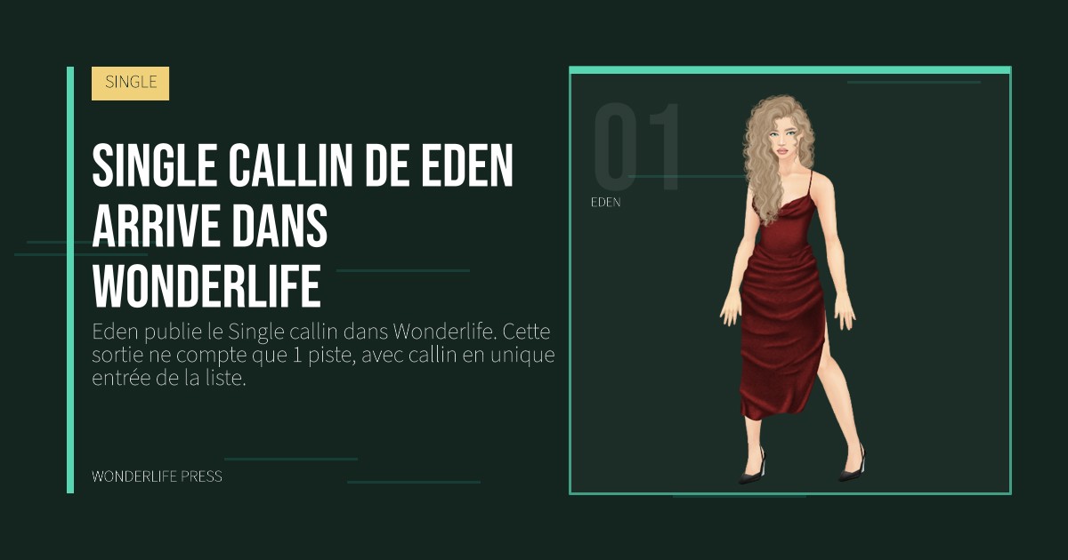 Wonderlife Press: Single callin de Eden arrive dans Wonderlife. portrait des artistes. SINGLE.