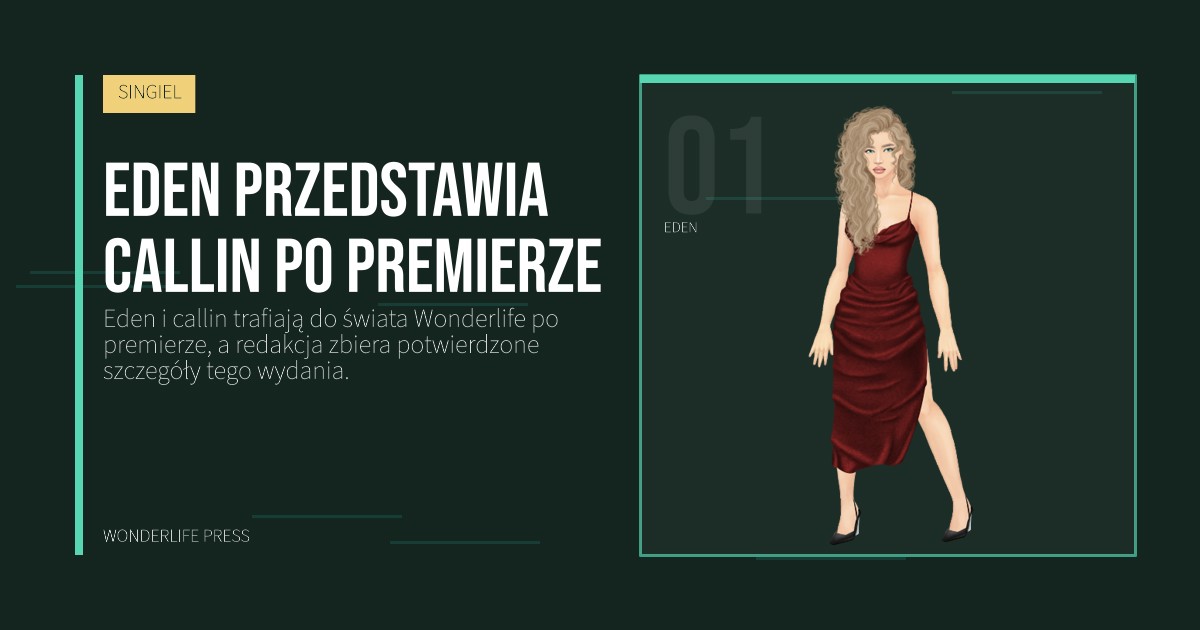 Wonderlife Press: Eden przedstawia callin po premierze. portret artystów. SINGIEL.