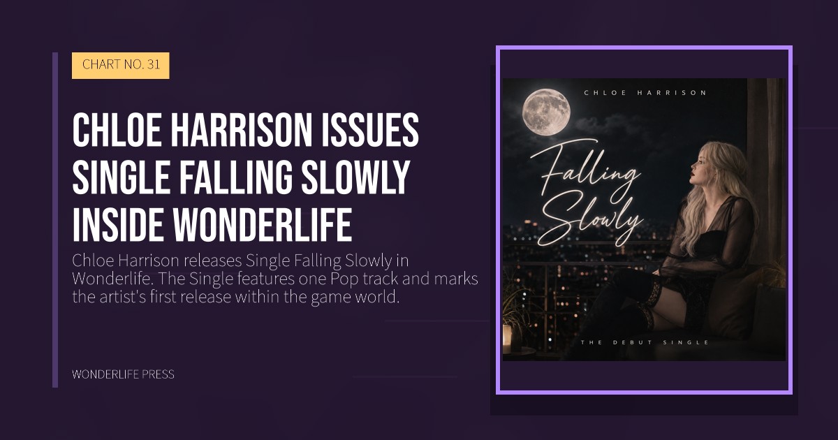 Wonderlife Press: Chloe Harrison issues Single Falling Slowly inside Wonderlife. release artwork. CHART NO. 31.