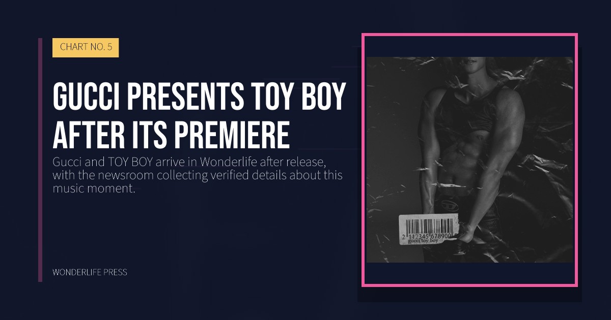 Wonderlife Press: Gucci presents TOY BOY after its premiere. release artwork. CHART NO. 5.