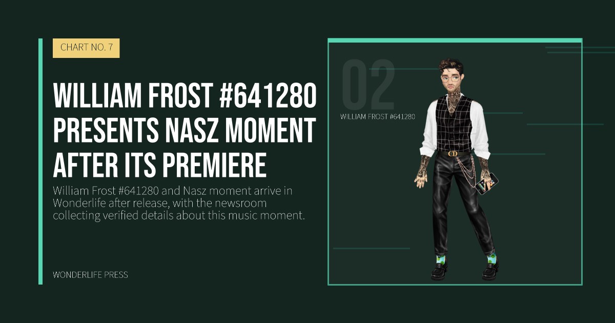 Wonderlife Press: William Frost #641280 presents Nasz moment after its premiere. artist portrait. CHART NO. 7.