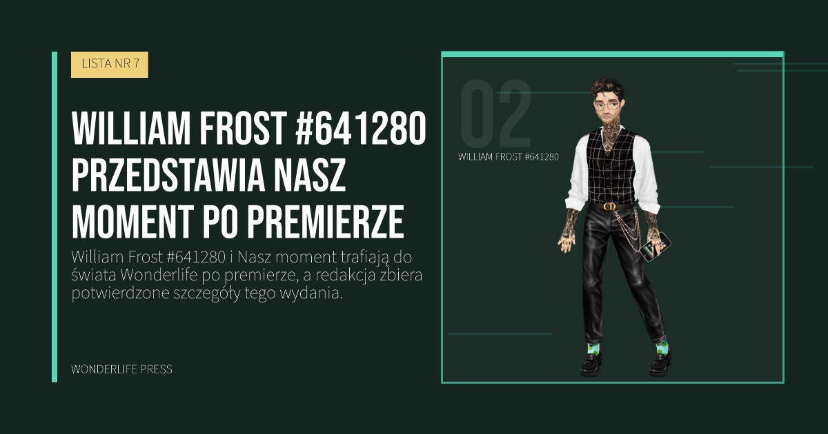 Wonderlife Press: William Frost #641280 przedstawia Nasz moment po premierze. portret artystów. LISTA NR 7.