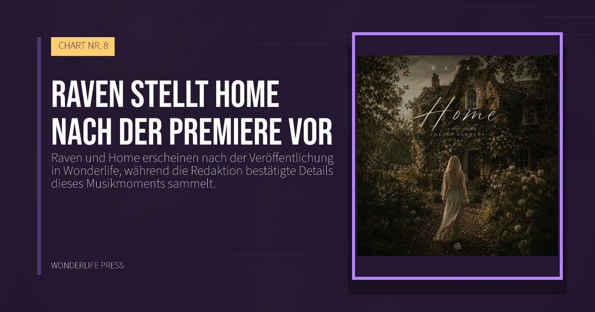 Wonderlife Press: Raven stellt Home nach der Premiere vor. Veröffentlichungscover. CHART NR. 8.