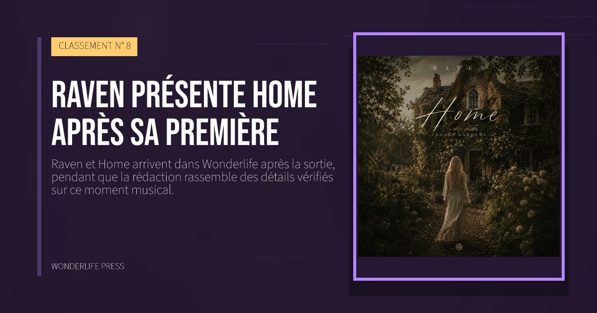 Wonderlife Press: Raven présente Home après sa première. pochette de la sortie. CLASSEMENT N° 8.