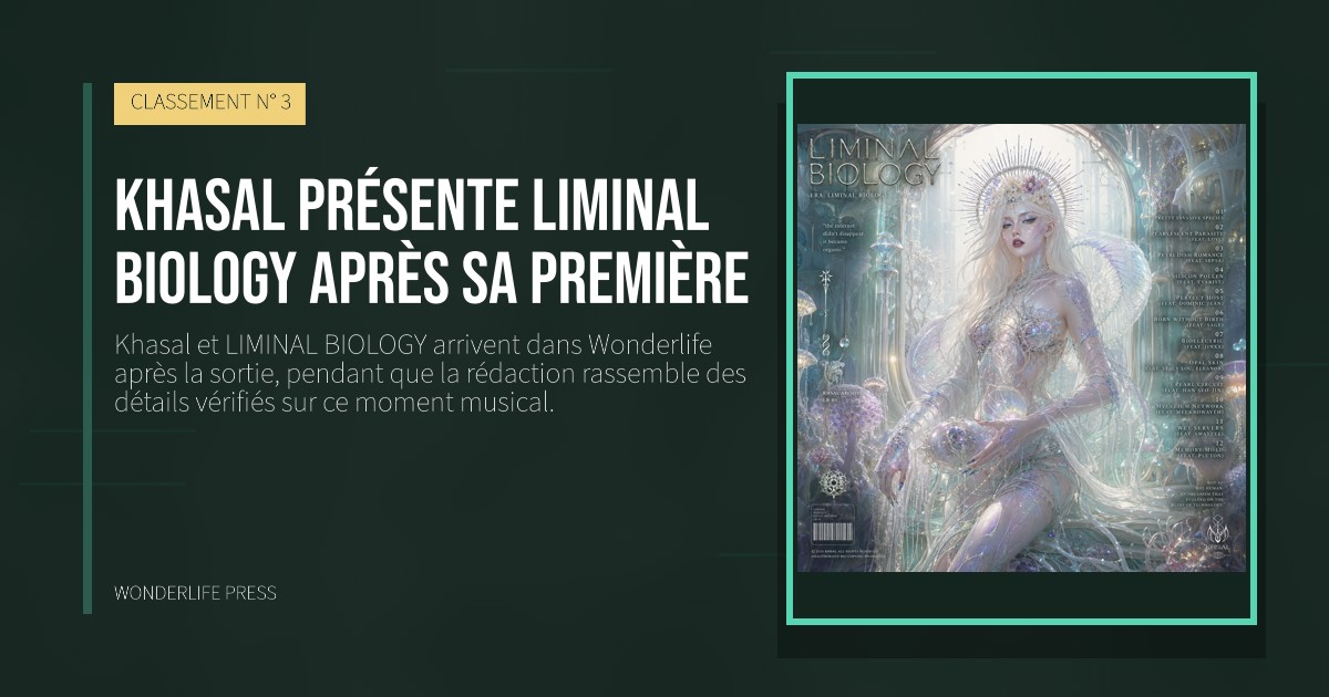 Wonderlife Press: Khasal présente LIMINAL BIOLOGY après sa première. pochette de la sortie. CLASSEMENT N° 3.