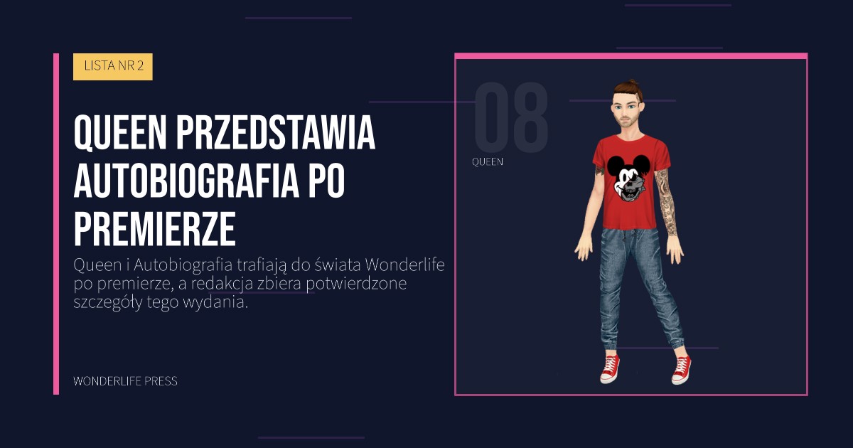 Wonderlife Press: Queen przedstawia Autobiografia po premierze. portret artystów. LISTA NR 2.