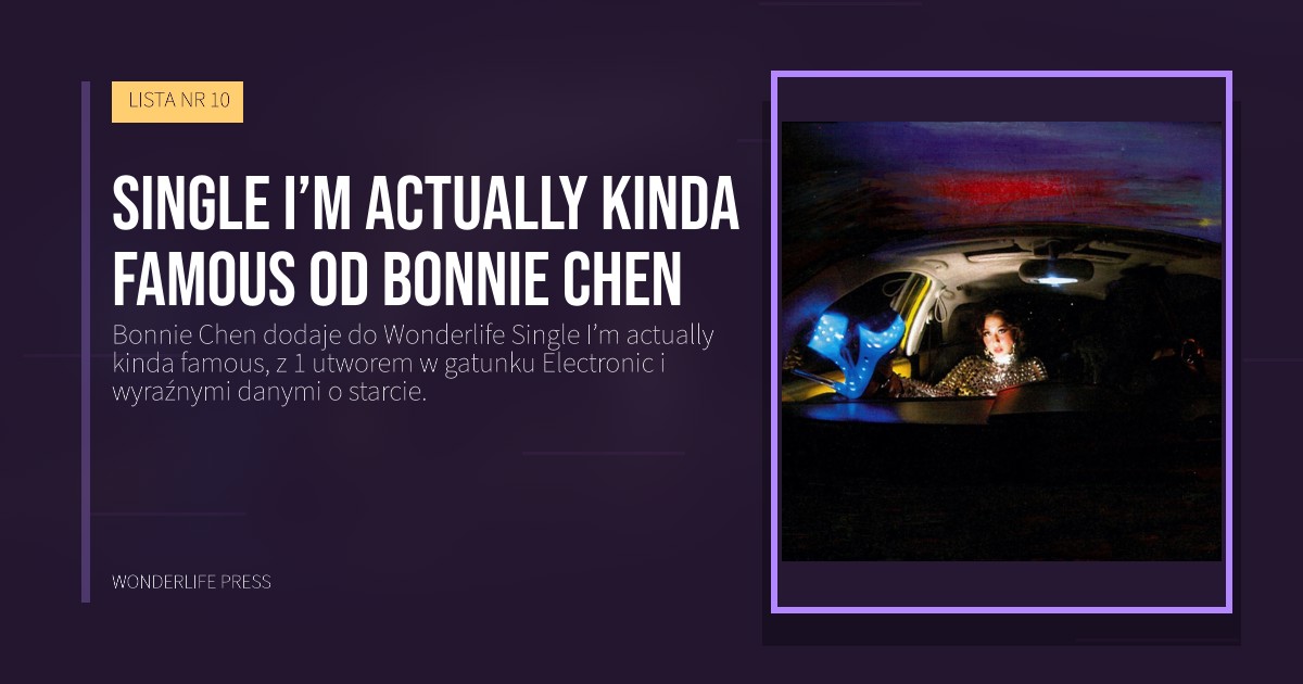Wonderlife Press: Single I’m actually kinda famous od Bonnie Chen. okładka wydawnictwa. LISTA NR 10.