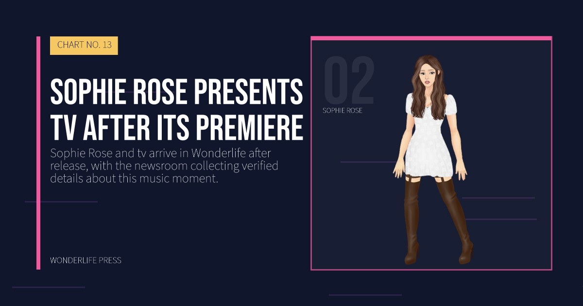 Wonderlife Press: Sophie Rose presents tv after its premiere. artist portrait. CHART NO. 13.