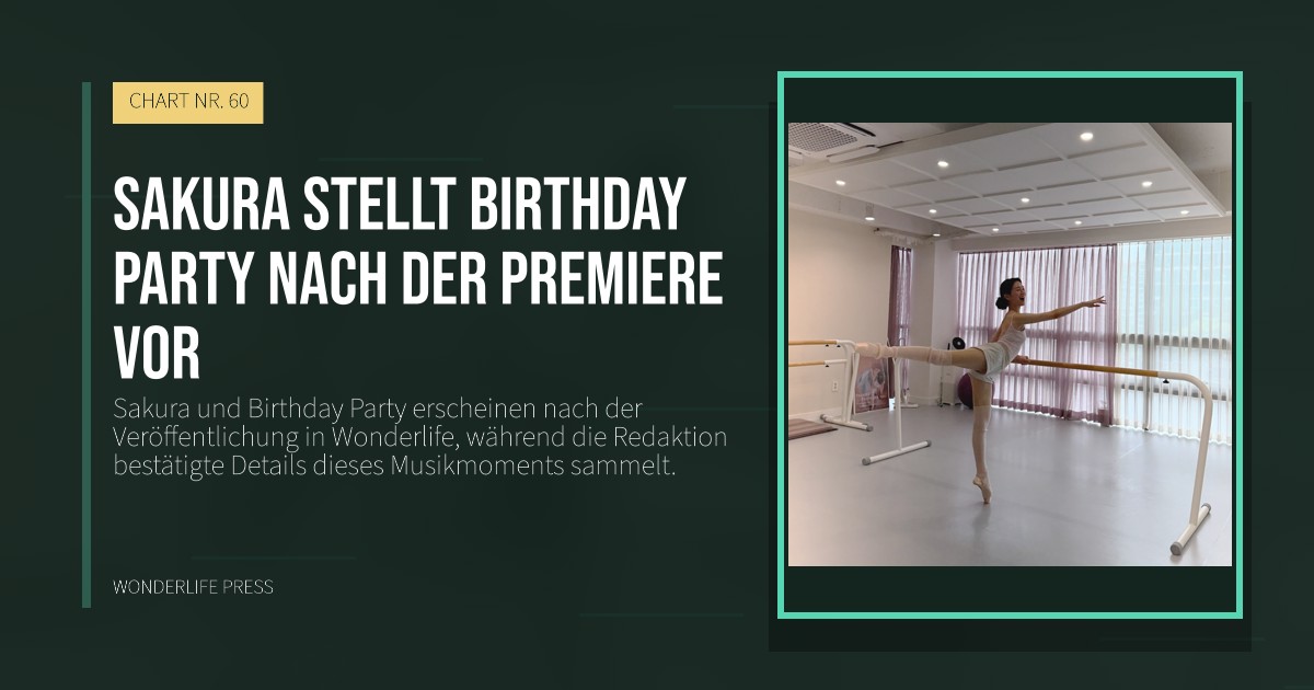 Wonderlife Press: Sakura stellt Birthday Party nach der Premiere vor. Veröffentlichungscover. CHART NR. 60.