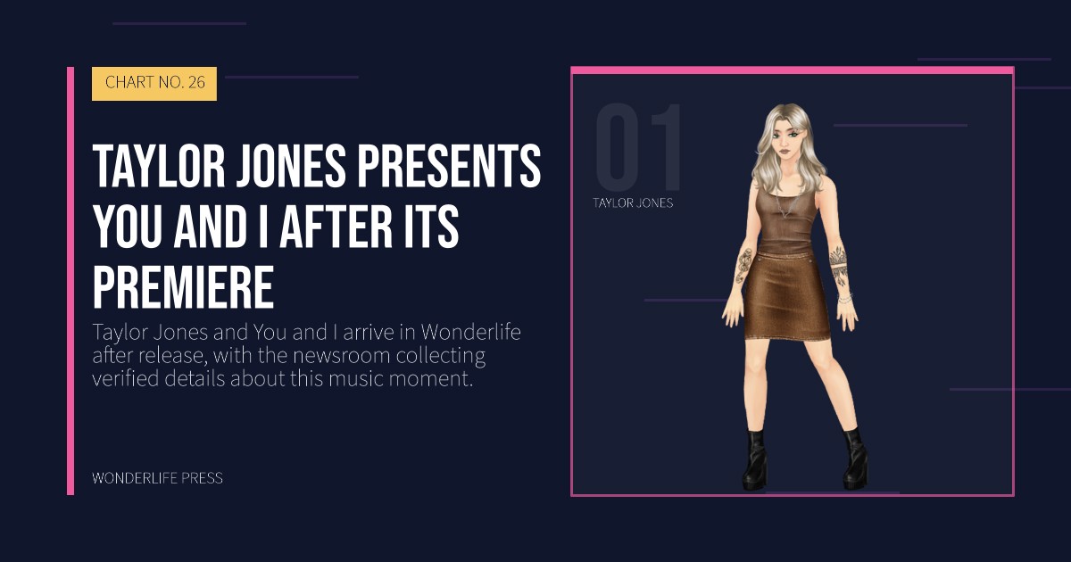Wonderlife Press: Taylor Jones presents You and I after its premiere. artist portrait. CHART NO. 26.