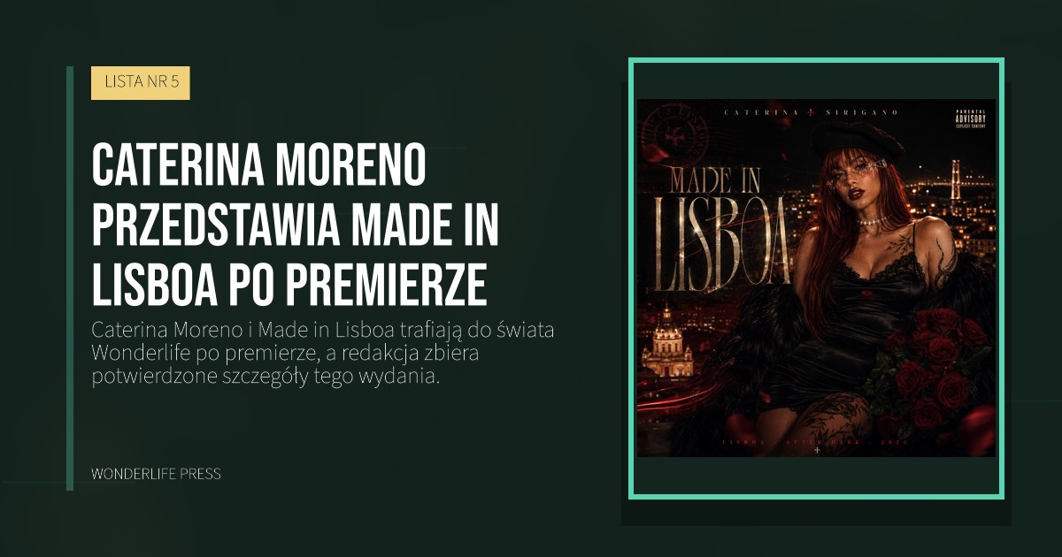 Wonderlife Press: Caterina Moreno przedstawia Made in Lisboa po premierze. okładka wydawnictwa. LISTA NR 5.