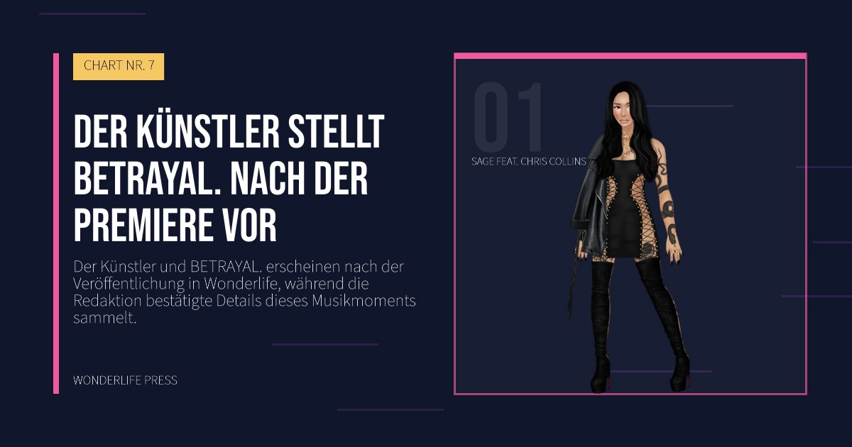 Wonderlife Press: Der Künstler stellt BETRAYAL. nach der Premiere vor. Künstlerporträt. CHART NR. 7.