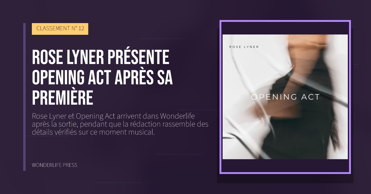 Wonderlife Press: Rose Lyner présente Opening Act après sa première. pochette de la sortie. CLASSEMENT N° 12.