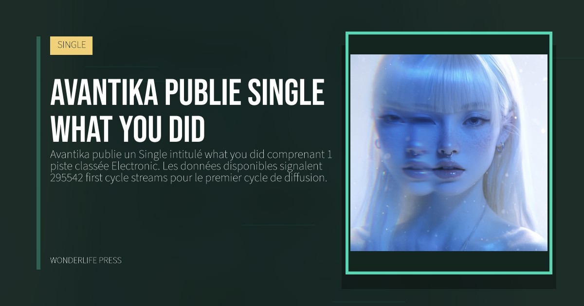 Wonderlife Press: Avantika publie single what you did. pochette de la sortie. SINGLE.