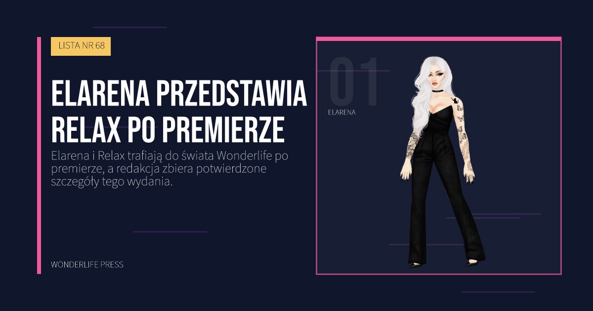Wonderlife Press: Elarena przedstawia Relax po premierze. portret artystów. LISTA NR 68.