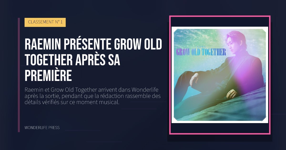 Wonderlife Press: Raemin présente Grow Old Together après sa première. pochette de la sortie. CLASSEMENT N° 1.