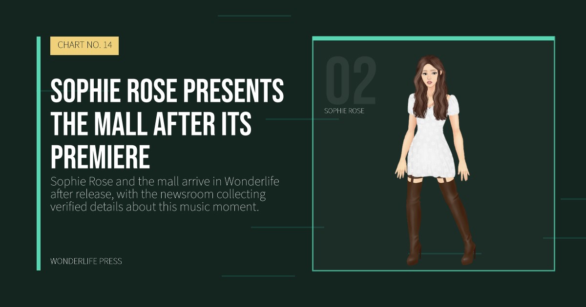 Wonderlife Press: Sophie Rose presents the mall after its premiere. artist portrait. CHART NO. 14.