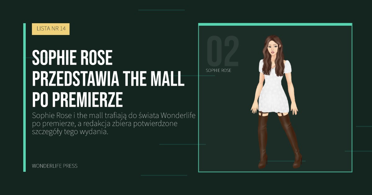Wonderlife Press: Sophie Rose przedstawia the mall po premierze. portret artystów. LISTA NR 14.