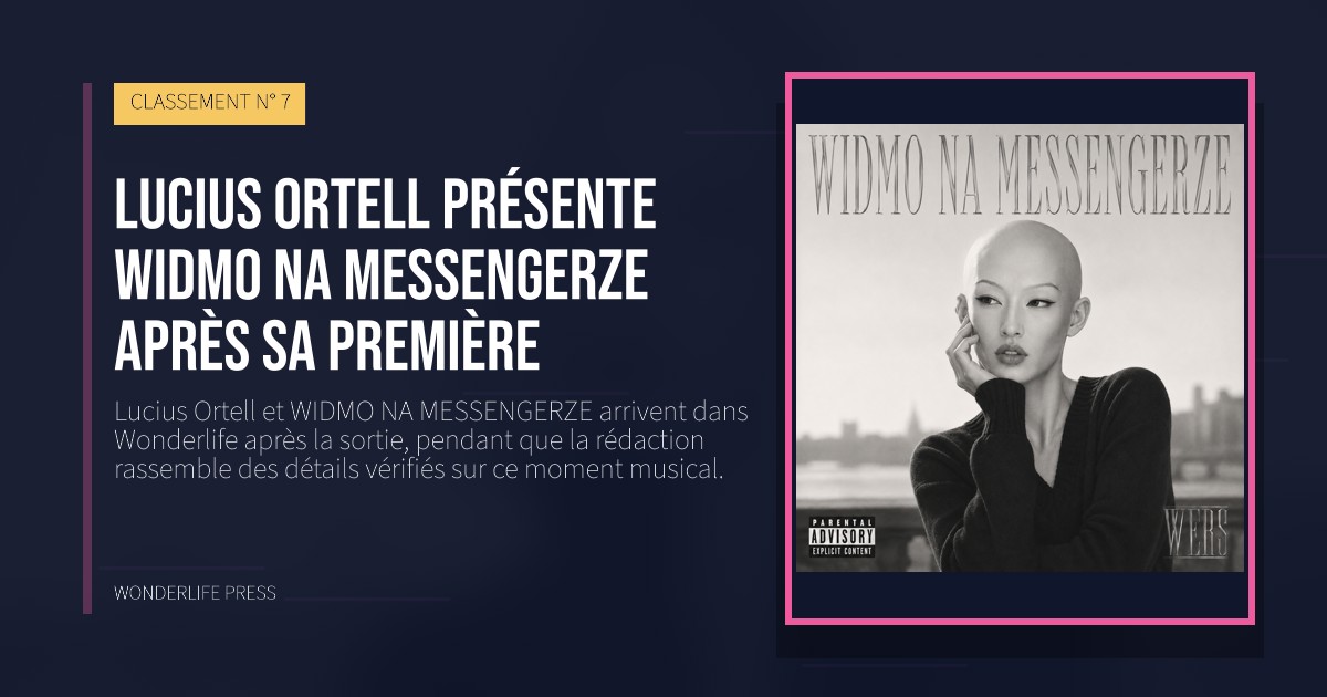 Wonderlife Press: Lucius Ortell présente WIDMO NA MESSENGERZE après sa première. pochette de la sortie. CLASSEMENT N° 7.