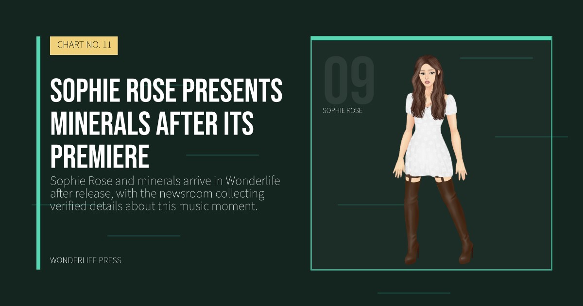 Wonderlife Press: Sophie Rose presents minerals after its premiere. artist portrait. CHART NO. 11.