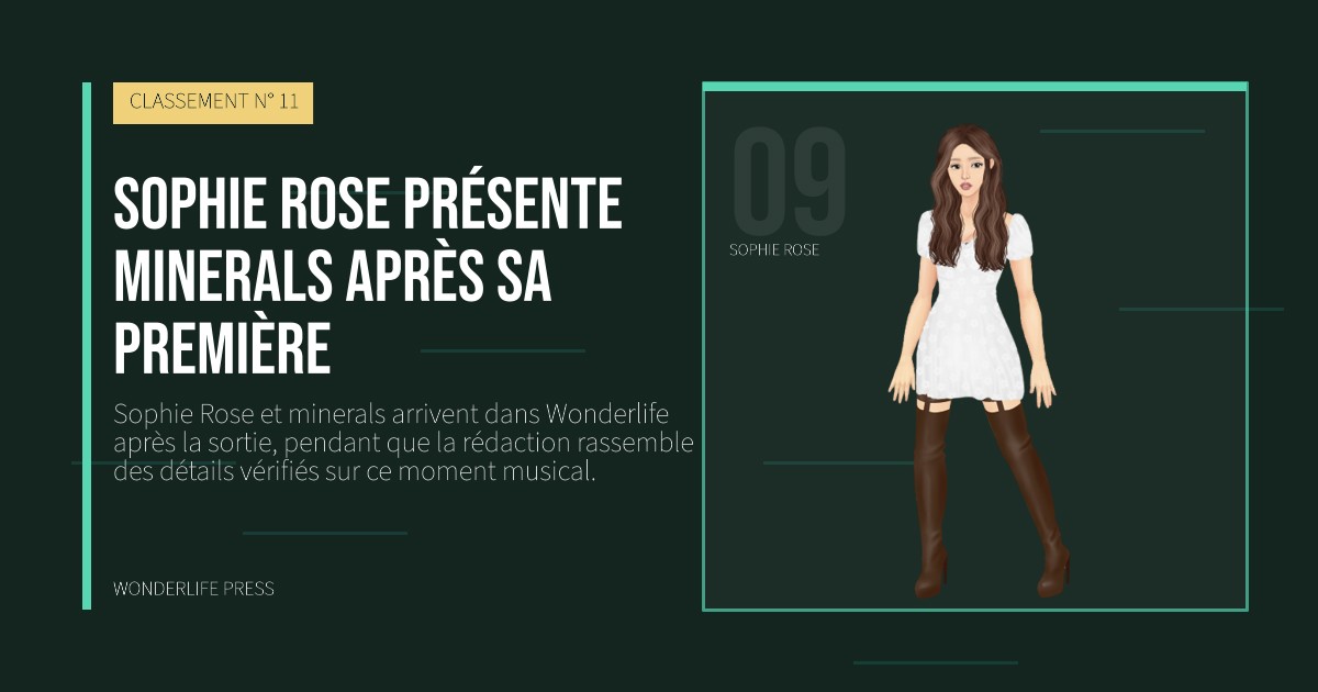 Wonderlife Press: Sophie Rose présente minerals après sa première. portrait des artistes. CLASSEMENT N° 11.