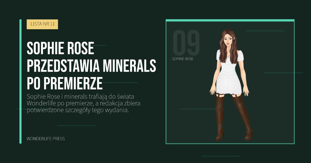 Wonderlife Press: Sophie Rose przedstawia minerals po premierze. portret artystów. LISTA NR 11.