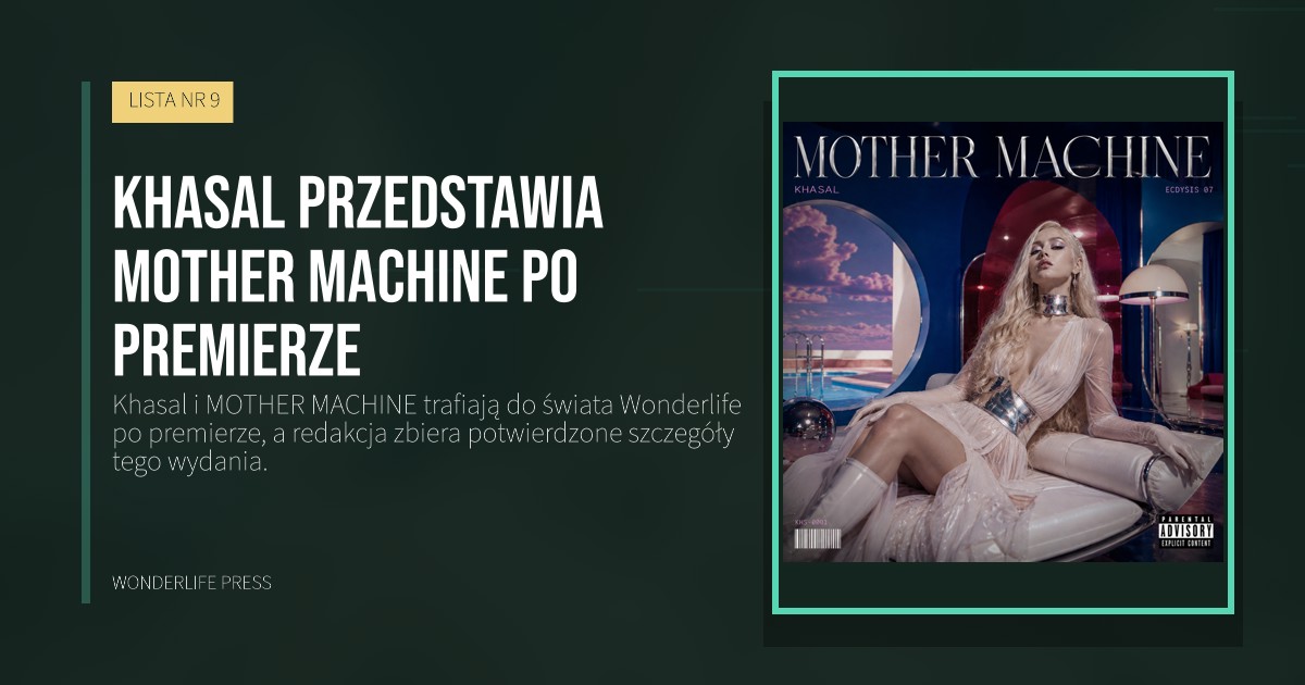 Wonderlife Press: Khasal przedstawia MOTHER MACHINE po premierze. okładka wydawnictwa. LISTA NR 9.