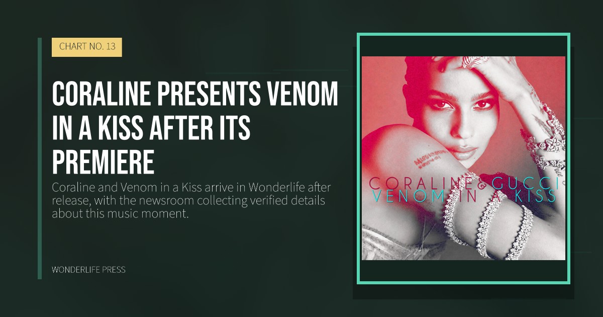 Wonderlife Press: Coraline presents Venom in a Kiss after its premiere. release artwork. CHART NO. 13.