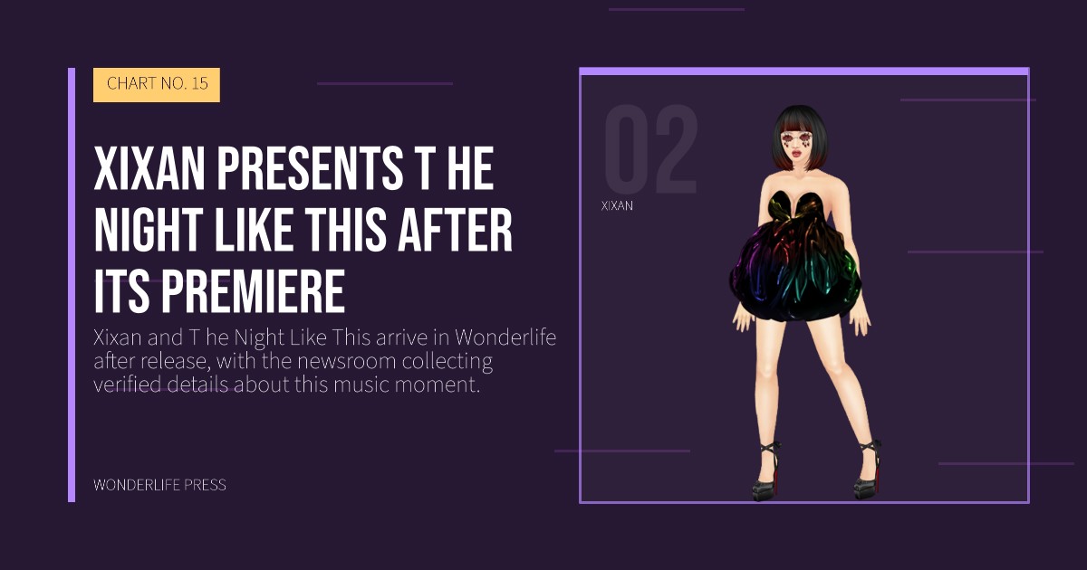 Wonderlife Press: Xixan presents T he Night Like This after its premiere. artist portrait. CHART NO. 15.