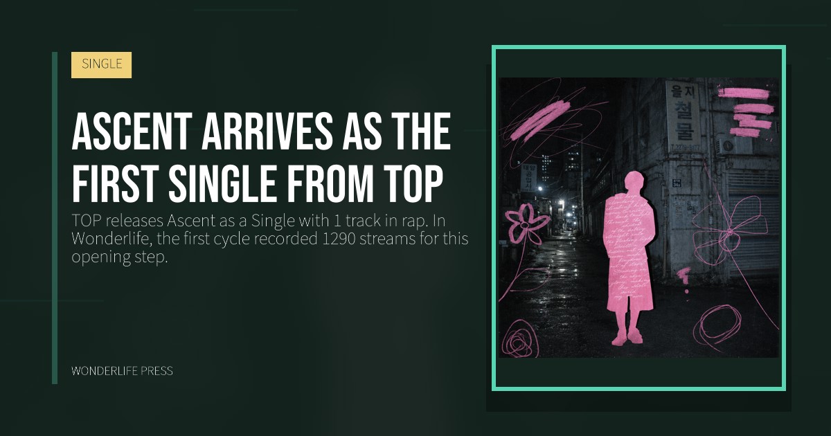 Wonderlife Press: Ascent arrives as the first Single from TOP. release artwork. SINGLE.