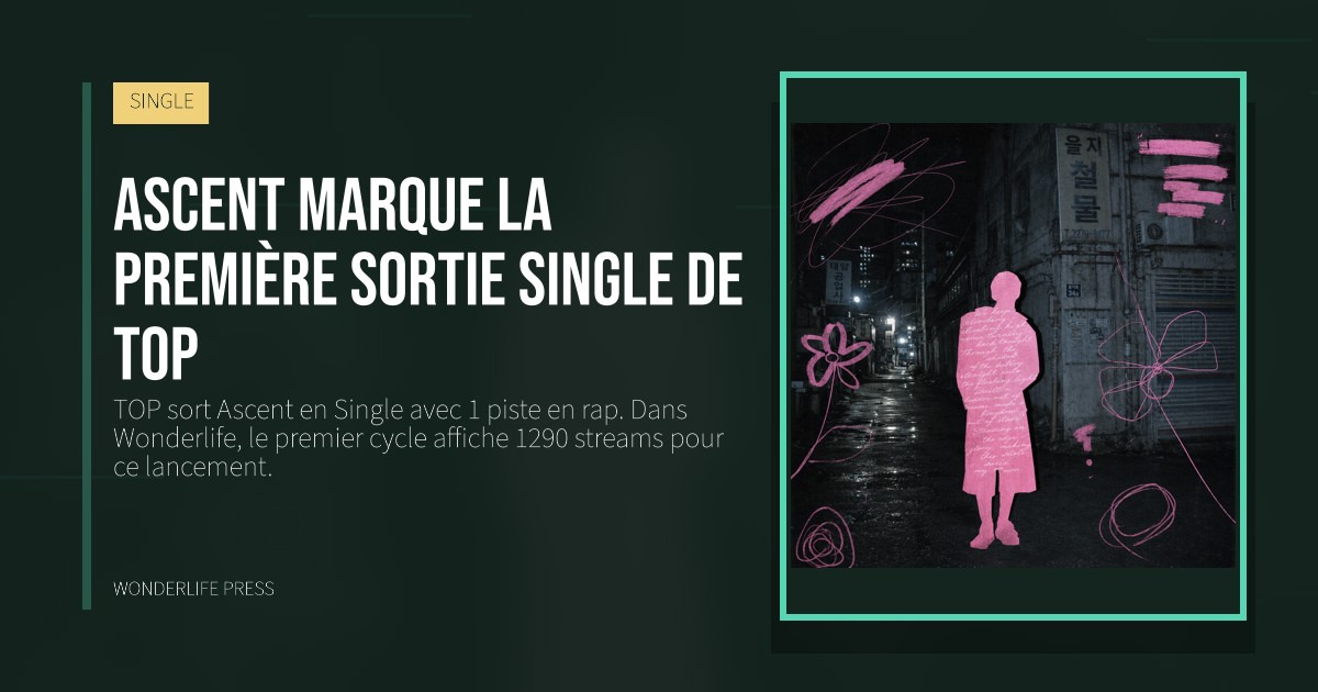 Wonderlife Press: Ascent marque la première sortie Single de TOP. pochette de la sortie. SINGLE.