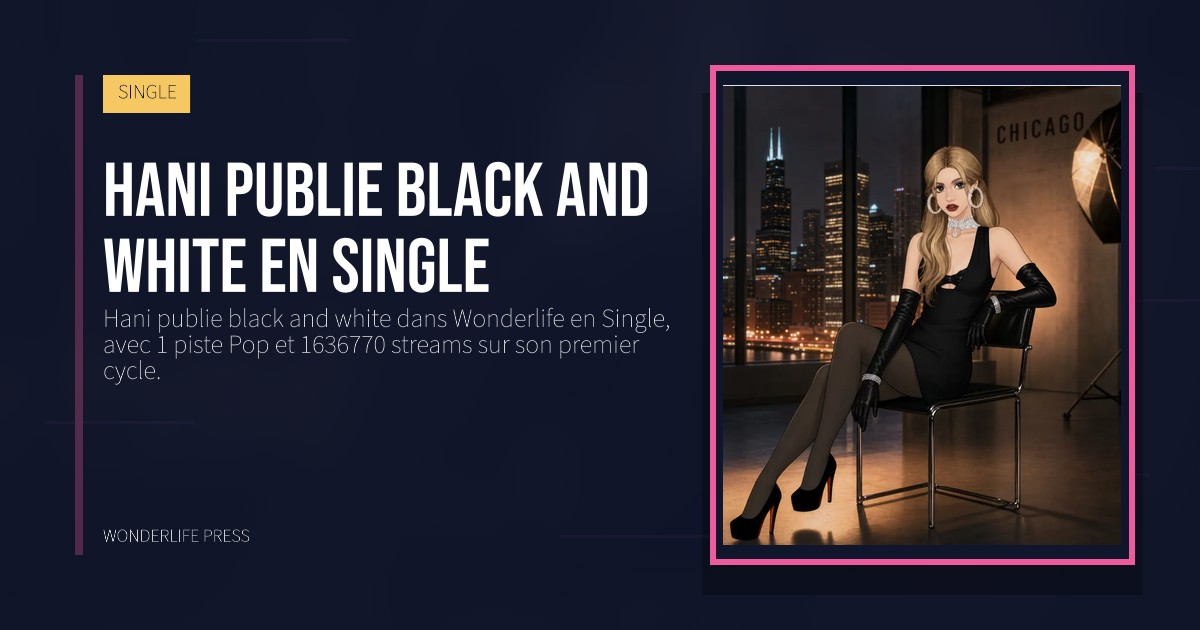Wonderlife Press: Hani publie black and white en Single. pochette de la sortie. SINGLE.
