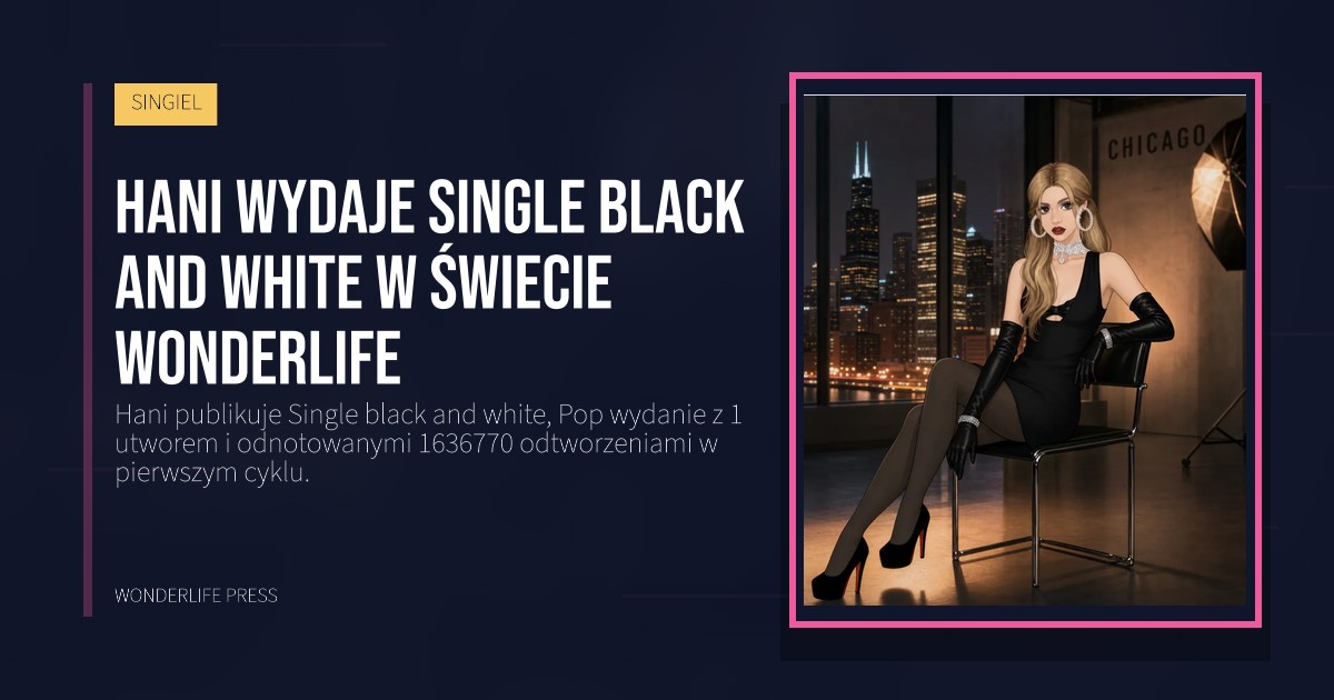 Wonderlife Press: Hani wydaje Single black and white w świecie Wonderlife. okładka wydawnictwa. SINGIEL.