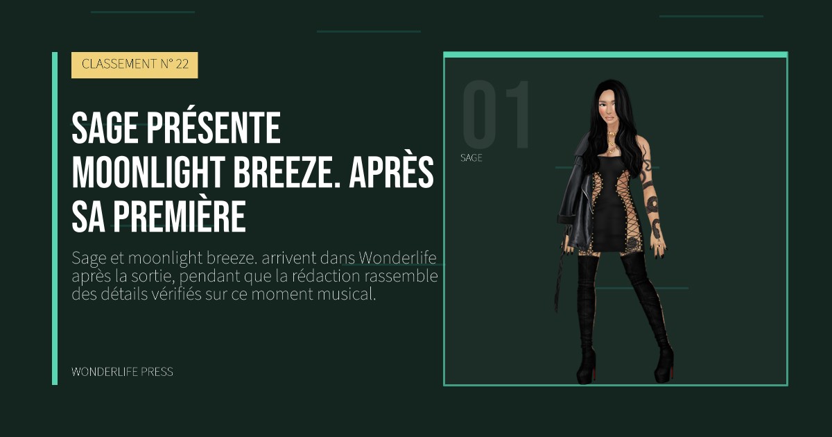 Wonderlife Press: Sage présente moonlight breeze. après sa première. portrait des artistes. CLASSEMENT N° 22.