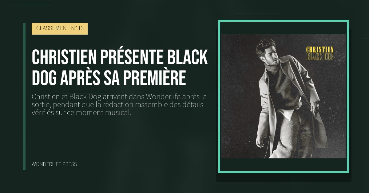 Wonderlife Press: Christien présente Black Dog après sa première. pochette de la sortie. CLASSEMENT N° 13.