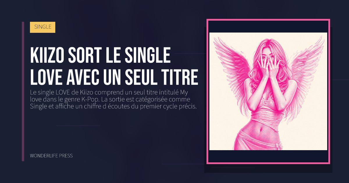 Wonderlife Press: Kiizo sort le single LOVE avec un seul titre. pochette de la sortie. SINGLE.