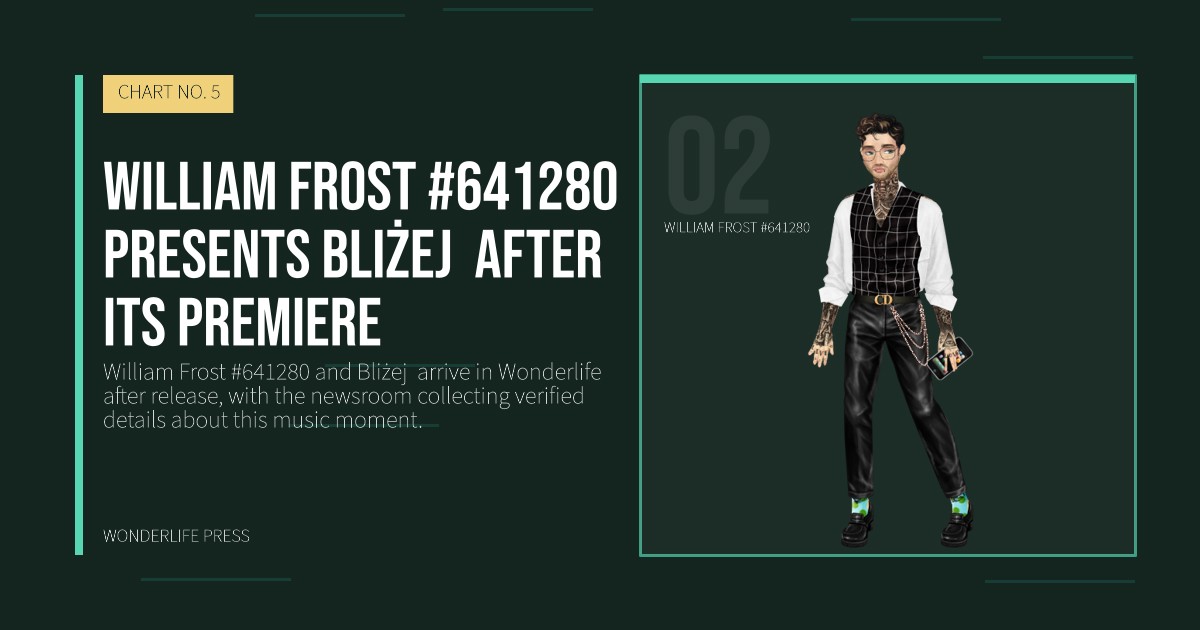 Wonderlife Press: William Frost #641280 presents Bliżej  after its premiere. artist portrait. CHART NO. 5.