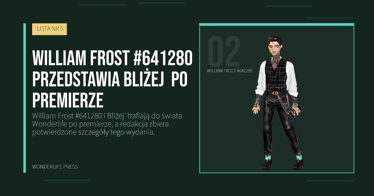 Wonderlife Press: William Frost #641280 przedstawia Bliżej  po premierze. portret artystów. LISTA NR 5.