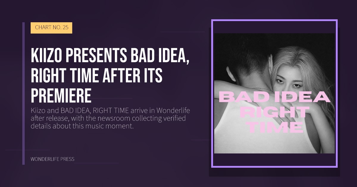Wonderlife Press: Kiizo presents BAD IDEA, RIGHT TIME after its premiere. release artwork. CHART NO. 25.