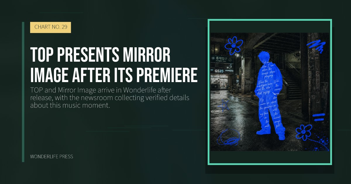 Wonderlife Press: TOP presents Mirror Image after its premiere. release artwork. CHART NO. 29.