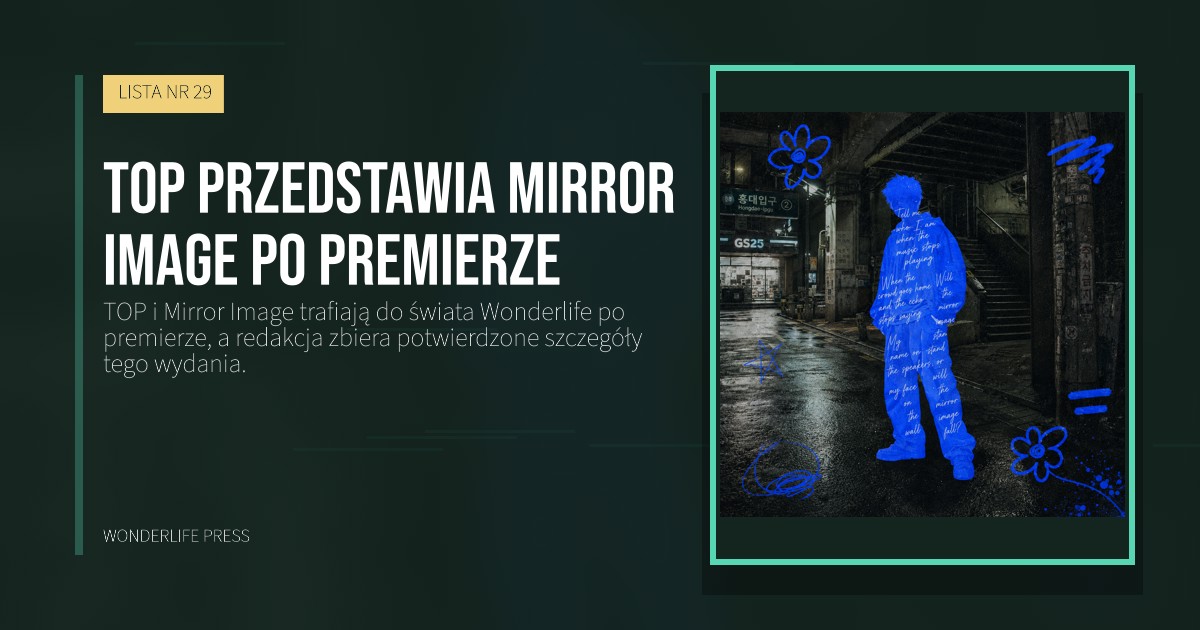 Wonderlife Press: TOP przedstawia Mirror Image po premierze. okładka wydawnictwa. LISTA NR 29.