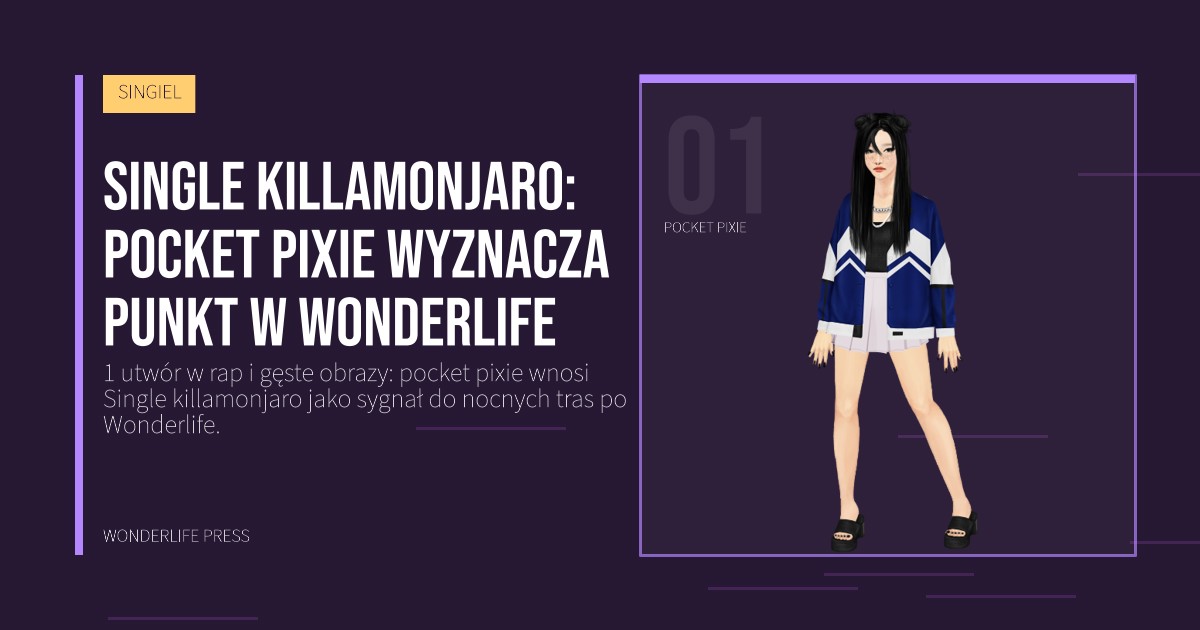 Wonderlife Press: Single killamonjaro: pocket pixie wyznacza punkt w Wonderlife. portret artystów. SINGIEL.